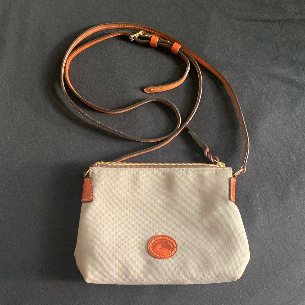 Dooney & Bourke Gray and Brown Crossbody Bag